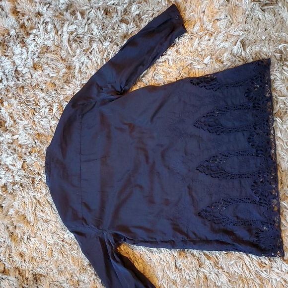 MASSIMO DUTTI navy embroidered top - Picture 11 of 14